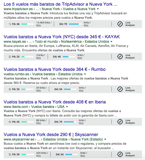 Barra Mozbar búsqueda vuelos baratos Nueva York Barra Mozbar búsqueda vuelos baratos Nueva York - cómo buscar palabras clave para tu blog