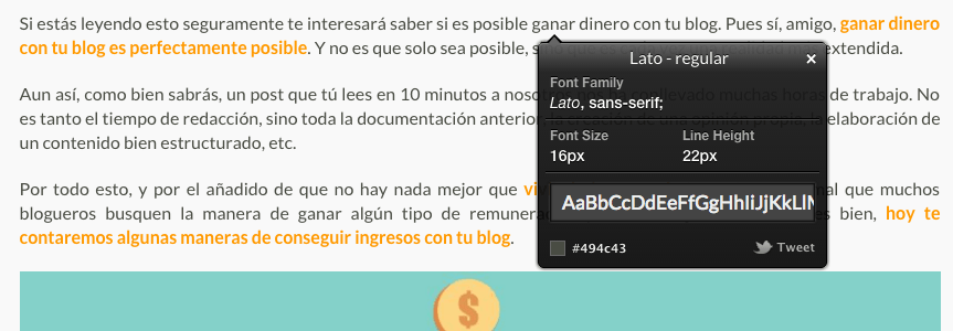 What Font. Extensión de Chrome para saber el tamaño y familia de la tipografía de una web. Cómo escribir el post perfecto. Usar What Font. Extensión de Chrome para saber el tamaño y familia de la tipografía de una web.