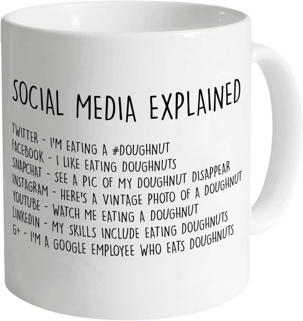 Los mejores regalos para marketeros - taza social media explained