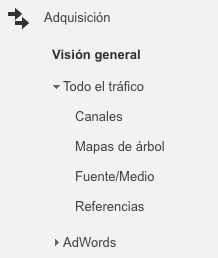 Informe de Google Analytics: Visión general adquisición Informes de Google Analytics para Marketeros: visión general