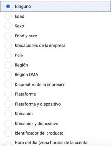 desgloses analitica facebook ads