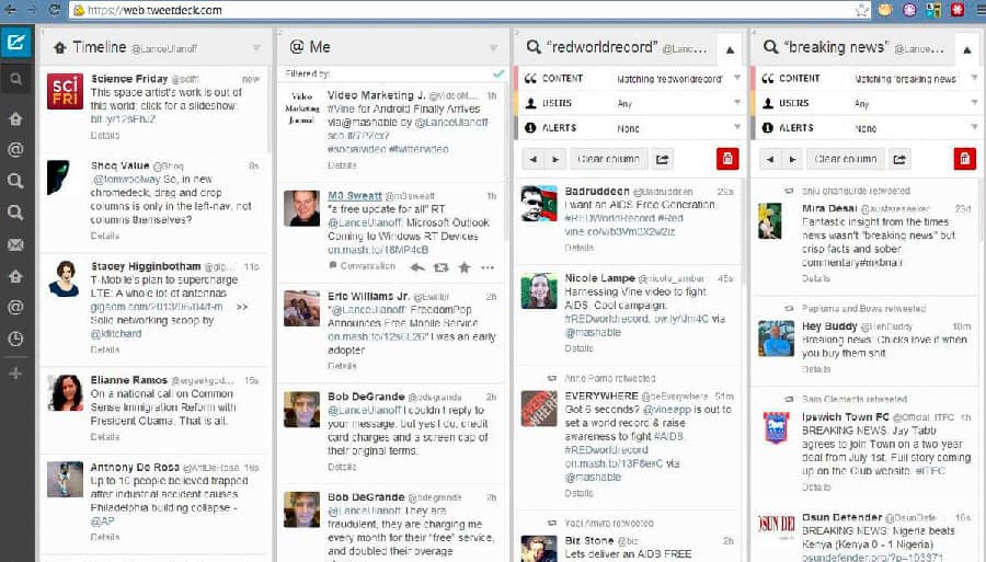 Herramienta gestion redes sociales Tweetdeck Herramienta gestion redes sociales Tweetdeck