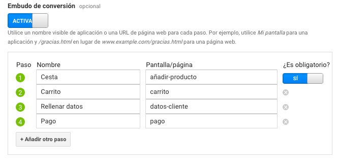 Embudo de conversión en log objetivos de Google Analytics Embudo de conversión en log objetivos de Google Analytics