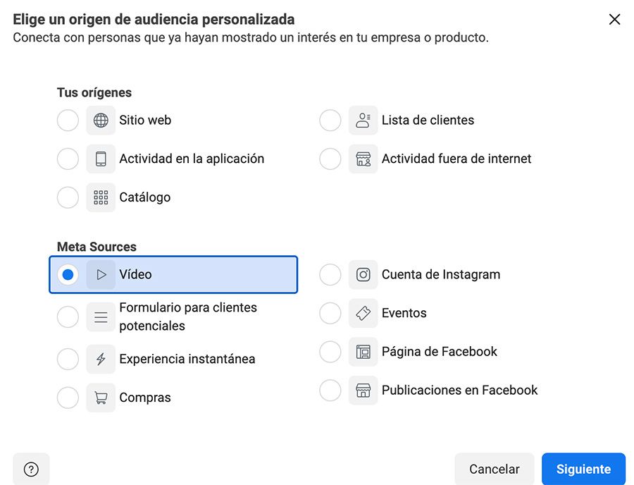 crear audiencia personalizada meta sources video crear audiencia personalizada meta sources video