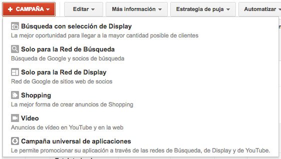 Tipos de campaña en Google Adwords Errores en Google Adwords que cometen los principiantes