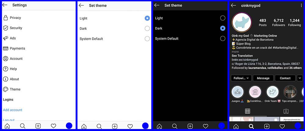 modo oscuro instagram modo oscuro instagram