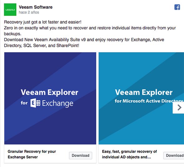 Veeam software campaña facebook ads b2b Veeam software campaña facebook ads b2b