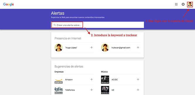 google alerts añadir keyword