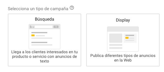 auditoria google adwords seleccionar tipo de campaña tipo de campaña google adwords
