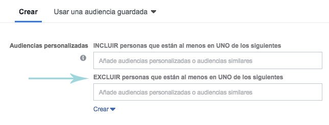 segmentacion facebook ads excluir audiencias