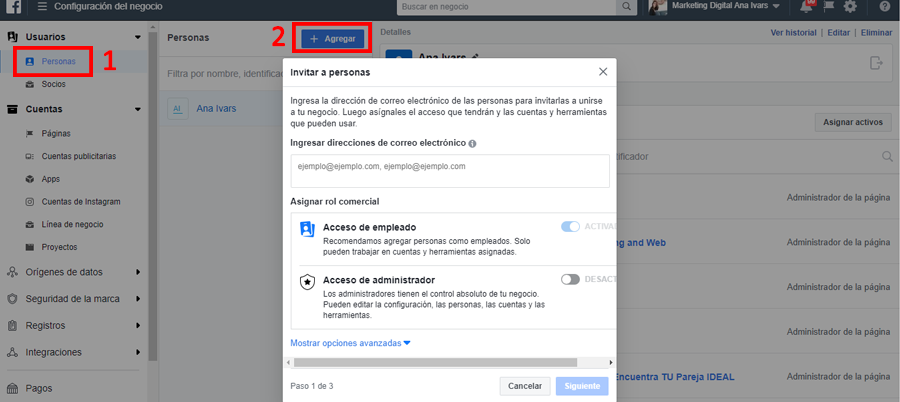 facebook business manager invitar a personas facebook business manager invitar a personas