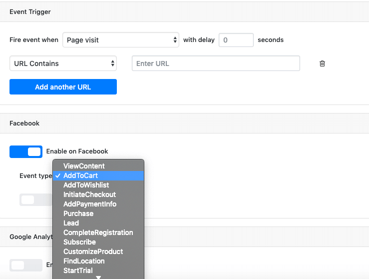 añadiendo URL a pixel your site