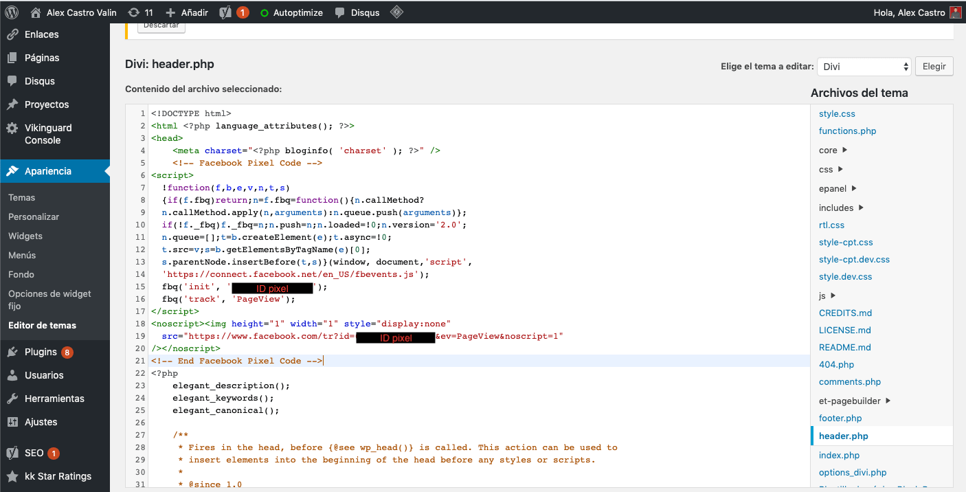 editor de temas wordpress