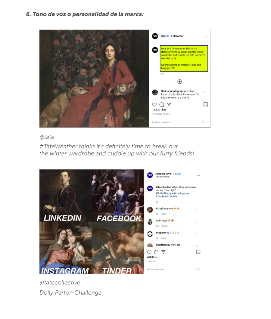 tono de voz y personalidad de marca de Tate Modern London