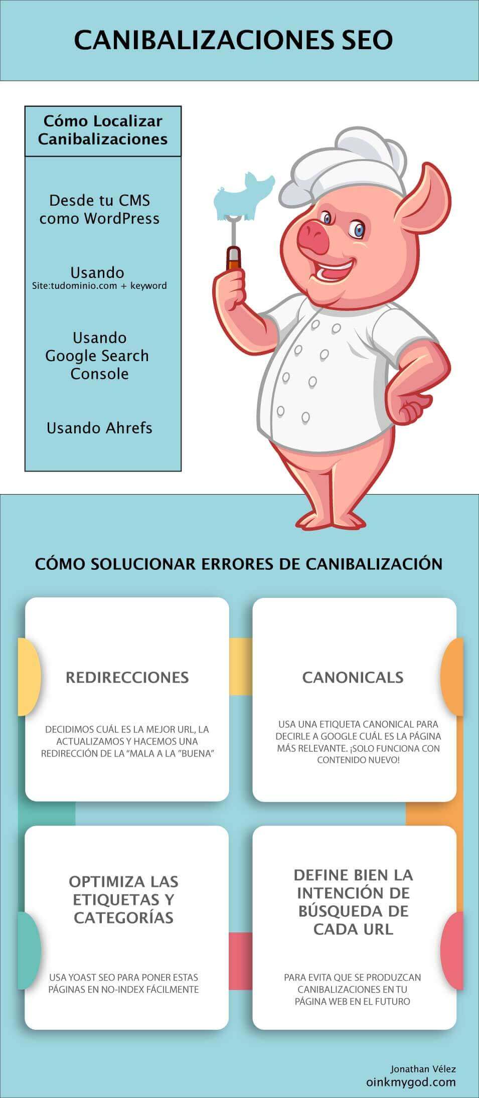 infografia canibalizacion seo palabras clave