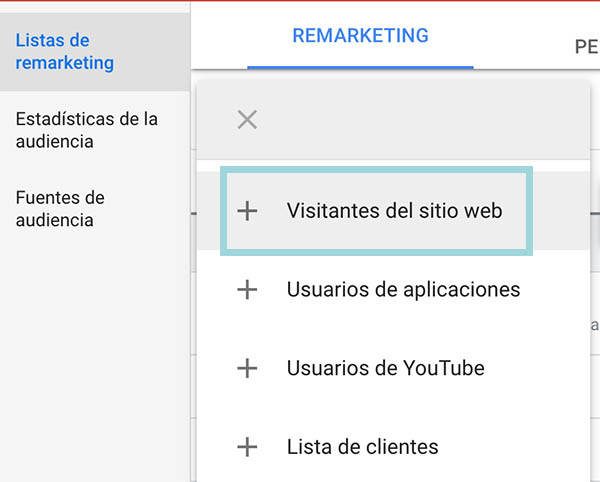 crear lista de remarketing google ads