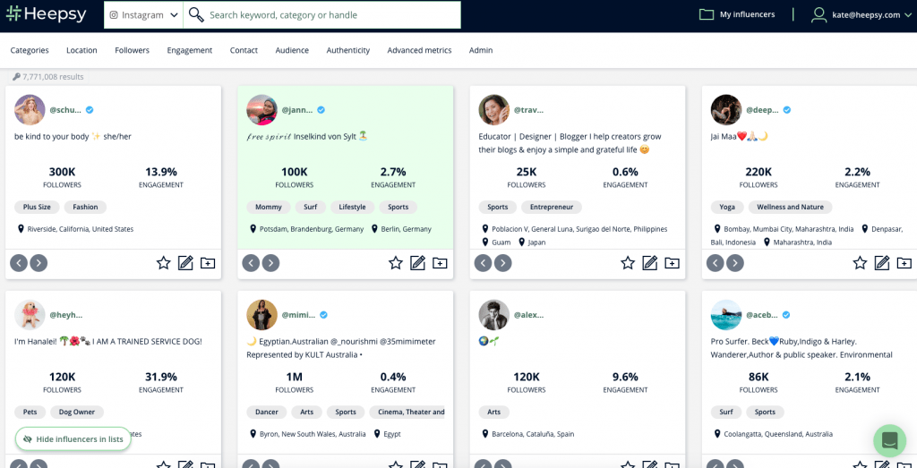 heepsy herramienta buscar influencers