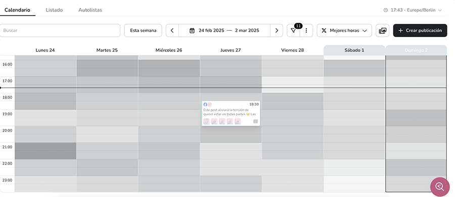 calendario metricool redes sociales