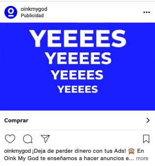 Anuncio curso oink my god retargeting meta ads