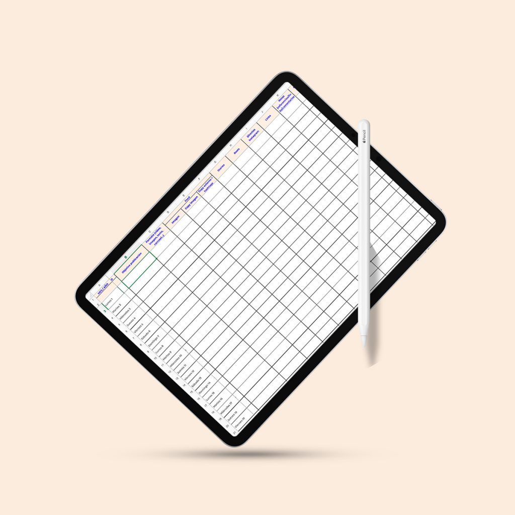 Calendario editorial para Instagram