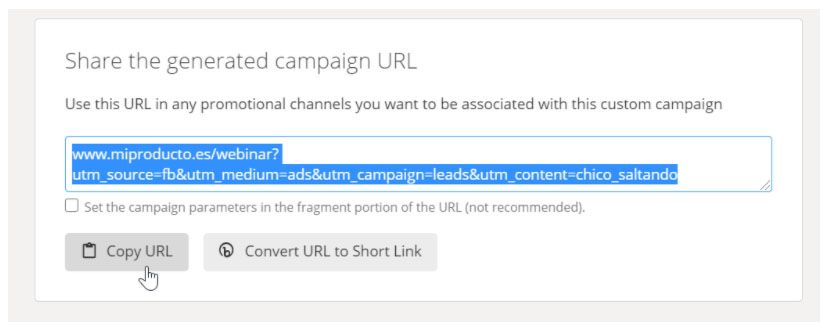 ejemplo url final con parametros utm