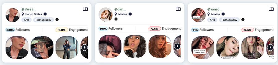 resultados tarjetas busqueda tiktok heepsy