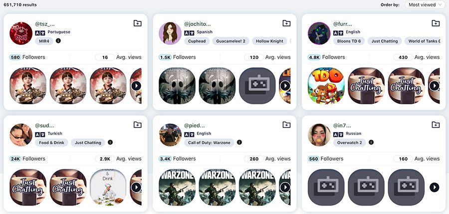 resultados tarjetas busqueda twitch heepsy