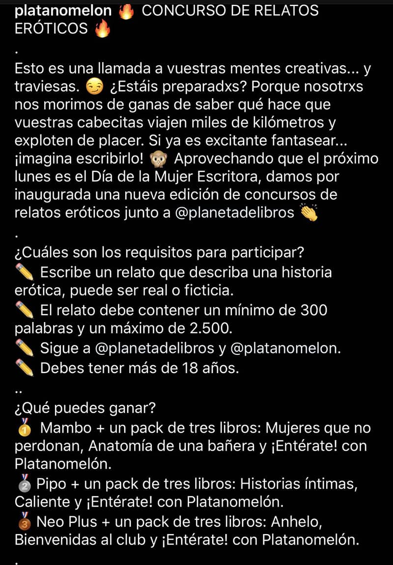 ejemplo sorteo en instagram platano melon
