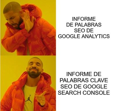Meme google analytics versus google search console