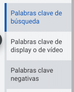 menu palabras clave negativas google ads menu palabras clave negativas google ads