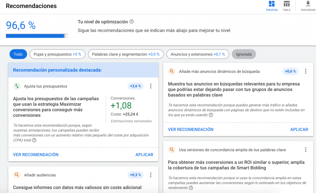 recomendaciones google ads optimizar anuncios recomendaciones google ads optimizar anuncios