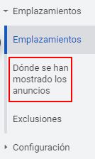 donde se han mostrado los anuncios display google ads