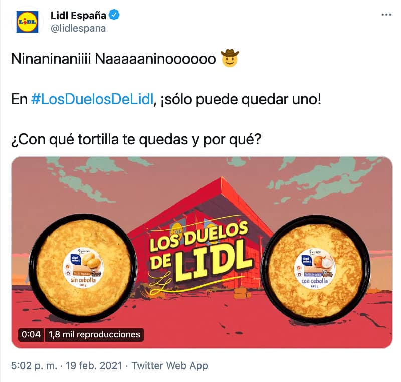 ejemplo campaña lidl twitter