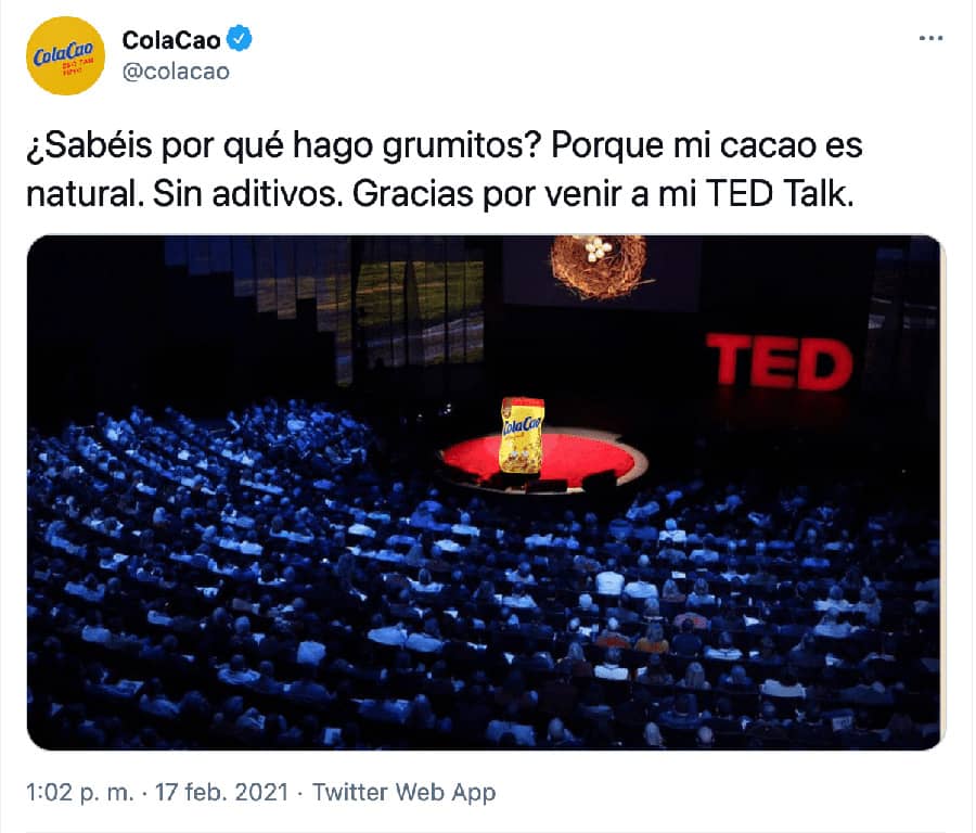estrategia marketing twitter de colacao grumos