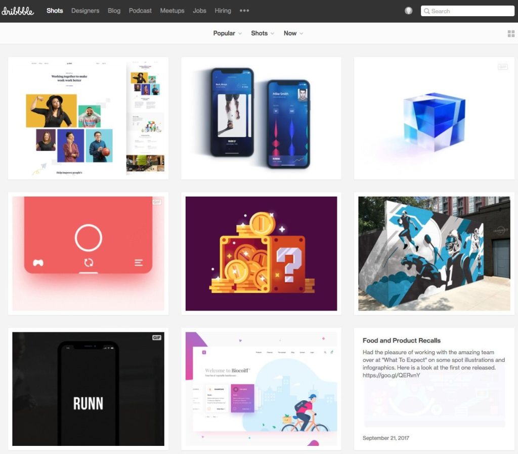 Banco de tipografía Dribbble landpage