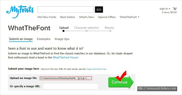 como identificar una tipografía de imagen en app MyFonts