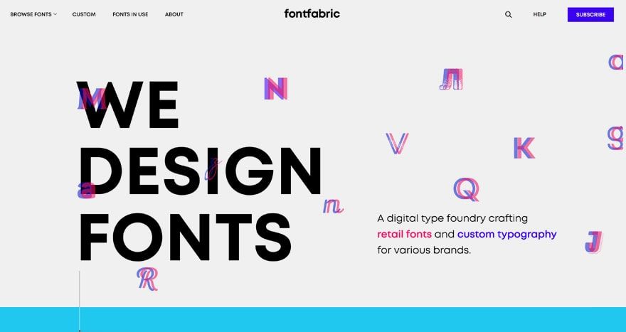 Banco de tipografía Fontfabric landpage Banco de tipografía Fontfabric landpage