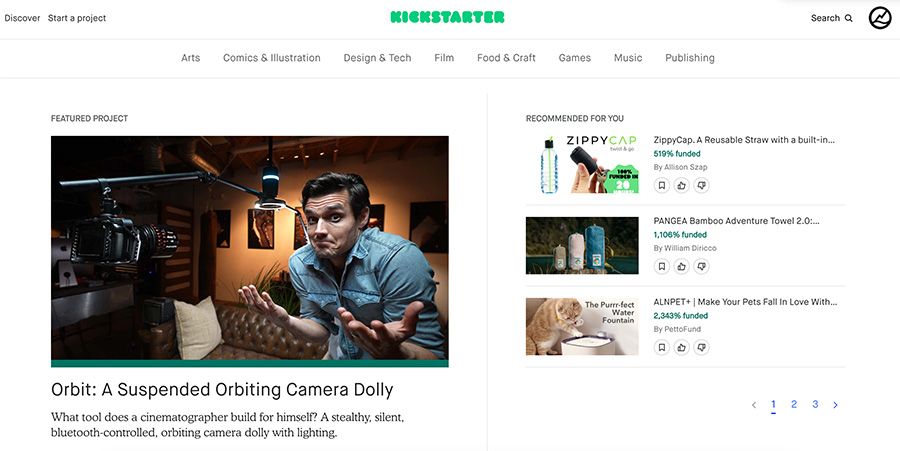 ejemplo pagina principal kickstarter ejemplo pagina principal kickstarter