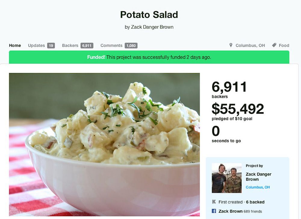 potato salad ejemplo campaña kickstarter existosa potato salad ejemplo campaña kickstarter existosa