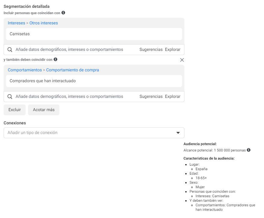 intereses comportamientos audiencia guardada facebook ads