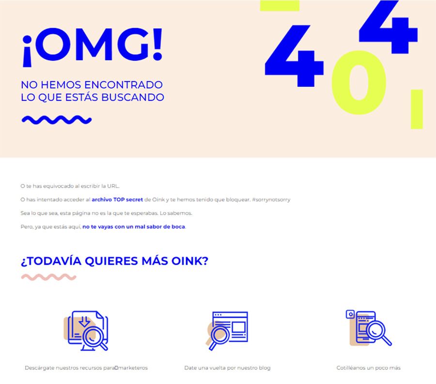 pagina error 404 oink my god