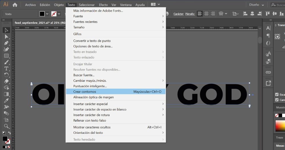 ilustrator crear contornos tipografia impresion arte final crear contornos tipografia