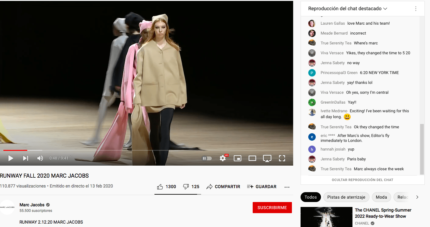 ejemplo contenido en directo