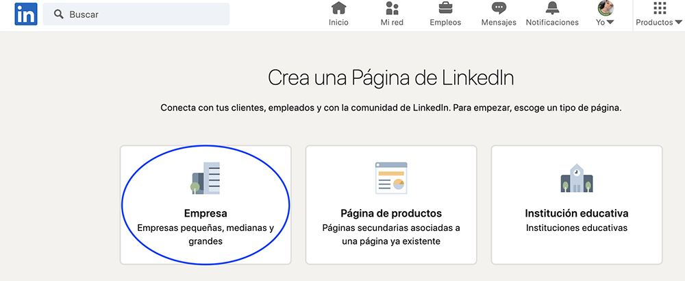 tipo empresa linkedin