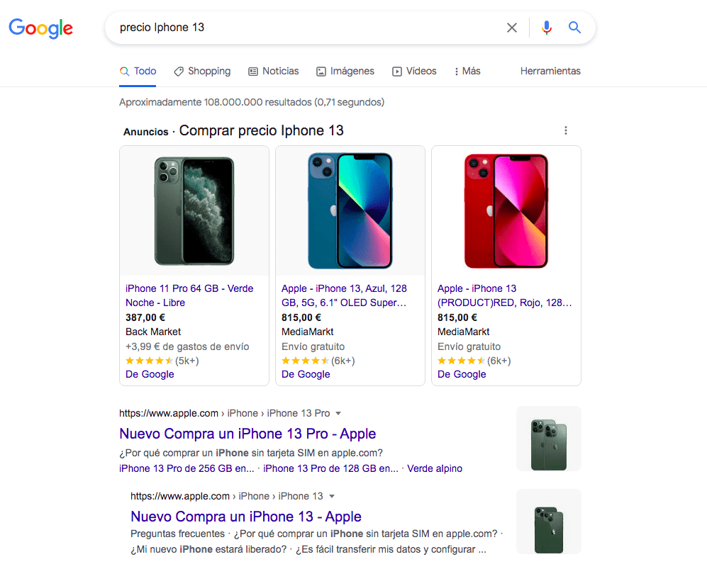 palabras clave intención transaccionales