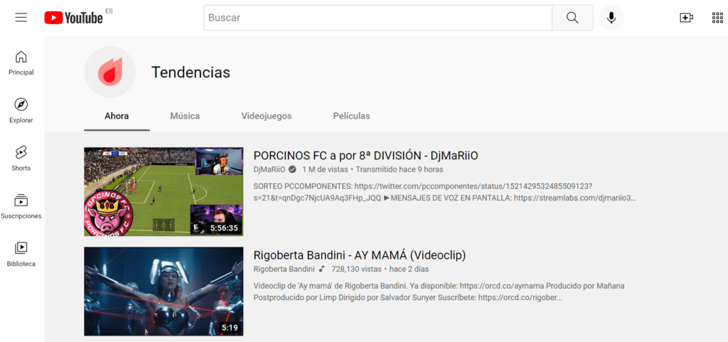 Tendencias Youtube Apartado tendencias youtube ahora música videojuegos películas