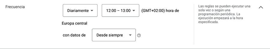 frecuencia regla automatizada google ads