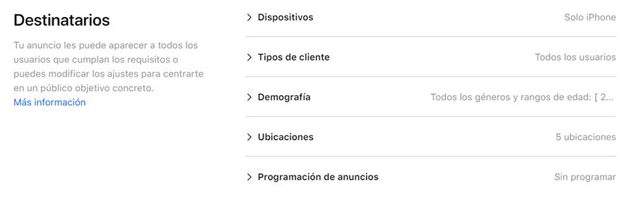 segmentacion app search ads