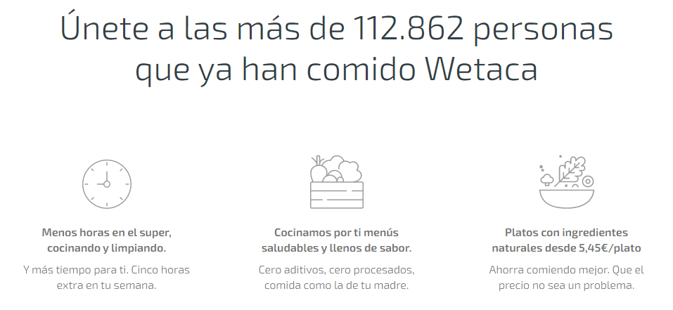 Ejemplo de copywriting que utiliza viñetas