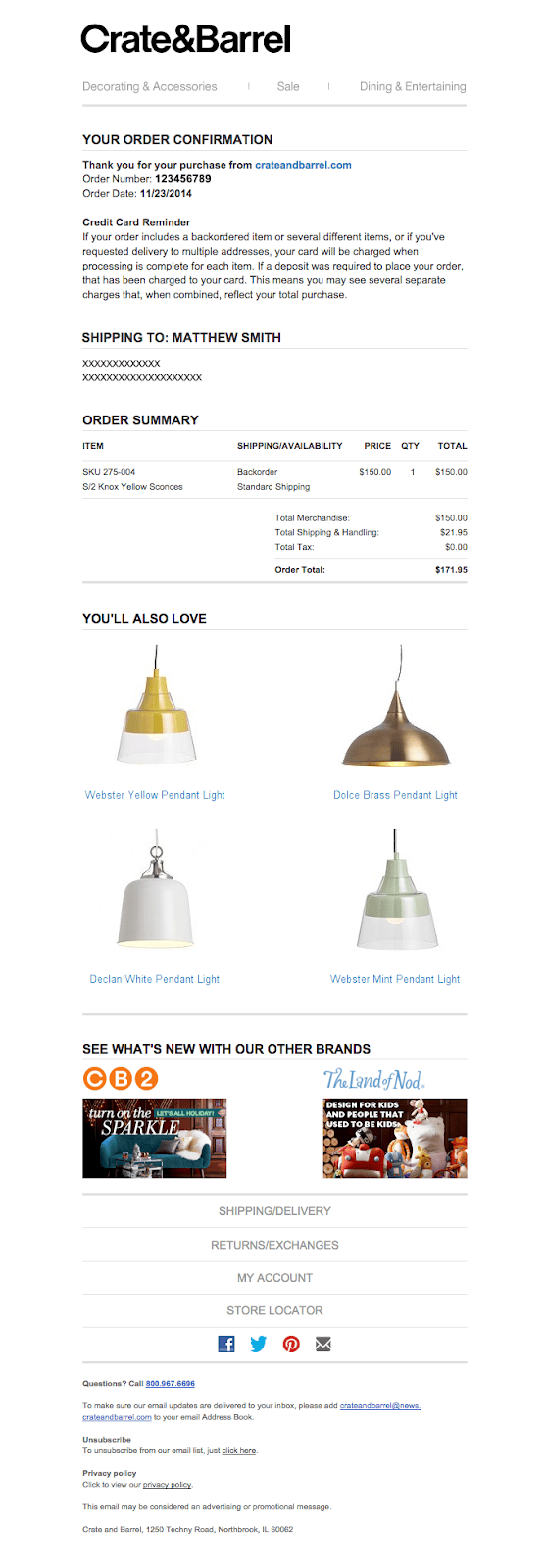 email transaccional ejemplo confirmacion pedido y otros articulos